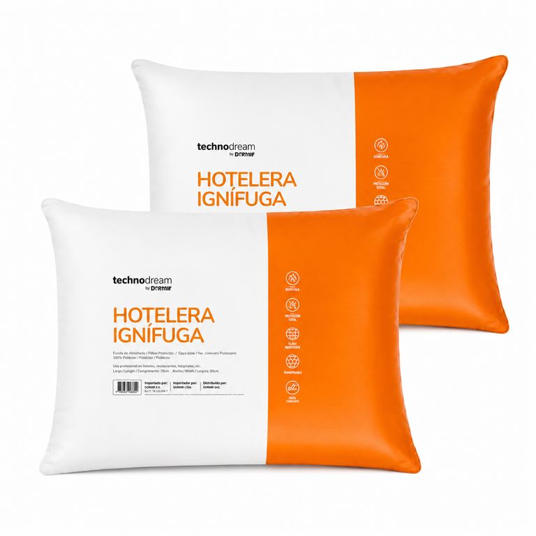 Pack x2 Almohadas Drimer Hotelera Ignífuga 65x50 cm