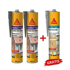 SIKA - 2 Adhesivo y Sellante Sikaflex 11FC Purform Gris 300ml+Gratis Sikaflex