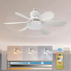 GENERICO - Foco Ventilador De Techo 2 En 1, 30w ,Con Control Remoto, color blanco