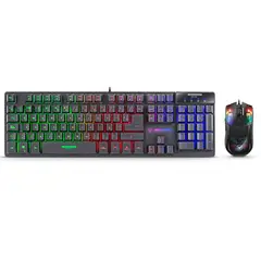 MICRONICS - Kit Gamer NEON MIC GT1000 Teclado Rainbow + Mouse RGB USB