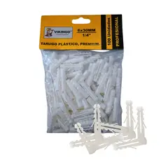 VIKINGO - TARUGO PLASTICO COLOR BLANCO 1/4, 100 unidades