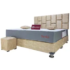 KAMAS - DORMITORIO KING SARKI + CABECERA AÉREA ROBLO - BEIGE OSCURO