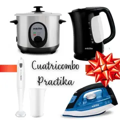 PRACTIKA - CUATRICOMBO PARCTIKA Hervidor+Arrocera+Batidora de Inmersion+Plancha