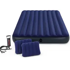 INTEX - Colchón Inflable Camping Queen con Almohada e Inflador
