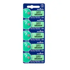 PREMIUM - PILAS Boton Ag1 377 SR626SW Alcalina MURATA X 5 UNIDADES