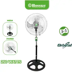 BOSSKO - Ventilador Orbital 3 en 1 de 18" BK-8220VO Plateado