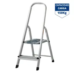 TRUPER - Escalera tubular plegable, 2 peldaños, aluminio,