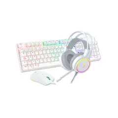 ANTRYX - Kit Gaming Audífono, Teclado y Mouse GC 3100 X3 White Blue Switch