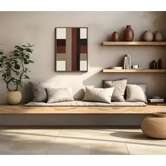 TEJICORP - Cuadro Sigrid Brown - lienzo trenzado con hilos de algodón