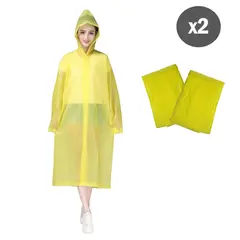 GENERICO - Set x2 Poncho Ligero Impermeable con capucha y botones