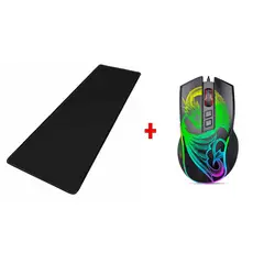 MICRONICS - Mouse Gamer Micronics RGB 12800 DPI + Pad mouse XL negro