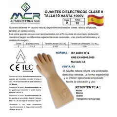 GENERICO - GUANTES DIELECTRICOS HASTA 1000V TALLA 10