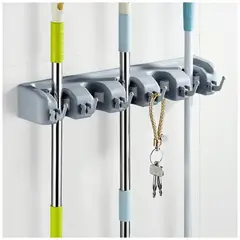 GENERICO - Organizador De Escobas Pl18V Con Ganchos Plegables Resistente