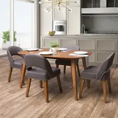 CENTRAL DECCO - COMEDOR 4 SILLAS NANTES GRIS OSCURO