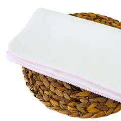 WAWA PIMA - MANTA JACKARD BLANCO CON BORDE ROSADO