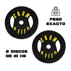 HOLGU - 2 Discos 10kg Peso Exacto Usar en Barras Manubrios Poleas