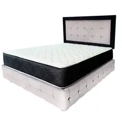 KAMAS - DORMITORIO 2 PLAZAS SAFYNNTE + CABECERA AÉREA CON MARCO - BLANCO