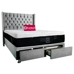 KAMAS - DORMITORIO 2 PLAZAS SAFYNNTE + CABECERA EMPERATRIZ - GRIS