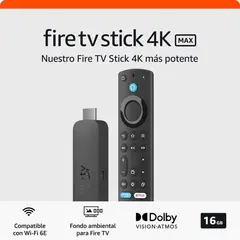 AMAZON - FIRE TV STICK 4K MAX WiFi 6E- 2DA GEN 16GB NEGRO