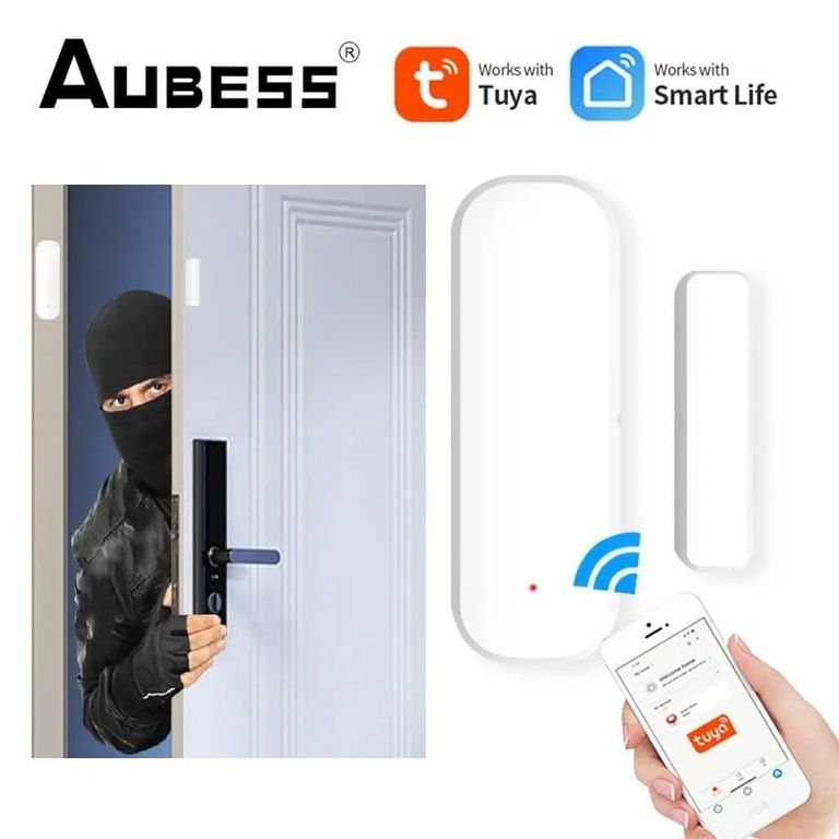 Sensor Puerta Ventana WiFi Alarma Detector Abierto Cerrado APP Smart Genieka