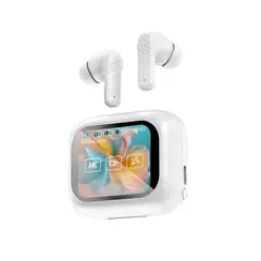 GENERICO - Audífonos Auriculares inalámbricos Bluetooth con pantalla táctil 1 cancelacion ANC Blanco