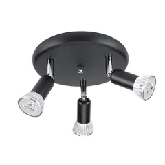 MMDH - Negro Ronda Cocina Baño GU10 Foco Luz De Techo PEA316-R3B
