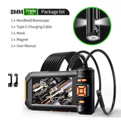GENERICO - Cámara Endoscopio Industrial TRIPLE lente 10mts cable