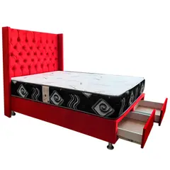 KAMAS - DORMITORIO 2 PLAZAS SARKI + CABECERA EMPERATRIZ - ROJO