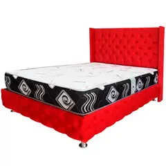 KAMAS - DORMITORIO 2 PLAZAS SARKI + CABECERA EMPERATRIZ - ROJO