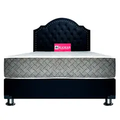 KAMAS - DORMITORIO 2 PLAZAS RUCAY + CABECERA AÉREA CORONA - NEGRO