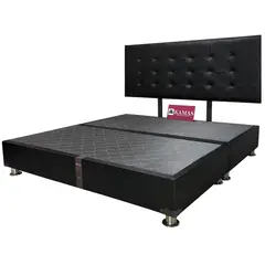 KAMAS - CAMA TARIMA KING + CABECERA AÉREA RECTANGULAR 1 - NEGRO
