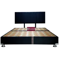 KAMAS - CAMA TARIMA KING + CABECERA AÉREA LINEAL 1 - NEGRO