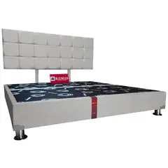 KAMAS - CAMA TARIMA KING + CABECERA AÉREA BLOQUES 2 - PLATA