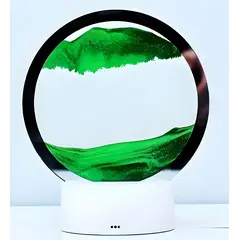 GENERICO - LÁMPARA LED TIPO RELOJ DE ARENA RGB 3D MULTICOLOR DECORATIVO VERDE