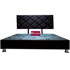 KAMAS - CAMA TARIMA KING + CABECERA BLOQUES ROMBO - MORO