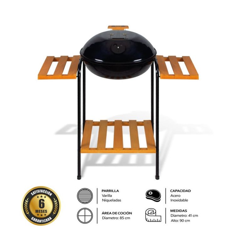 Parrilla Portátil Grill con Madera