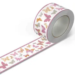 GENERICO - 5.9 mts de Cenefa Infantil autoadhesivo Niña Mariposas Blanco
