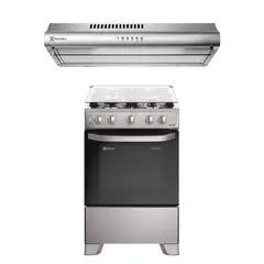 ELECTROLUX - Combo: Cocina 4 Quemadores FE4ISR + Campana Extractora 50cm EJSE202TBJS