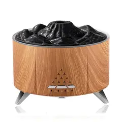 OEM - Humidificador Aromaterapia V32 Volcán efecto fuego 15cm Aire Madera