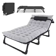GENERICO - Cama Portátil Plegable 4 Niveles Ajustables y colchón