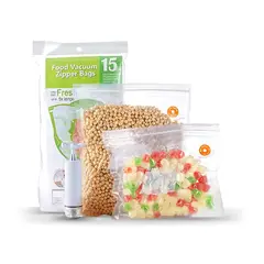 GENERICO - Set de bolsas gofradas de almacenamiento al vacío 15 bolsas