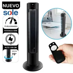 SOLE - Ventilador de Aire Tipo Torre 106cm SOLAIR018 - Negro