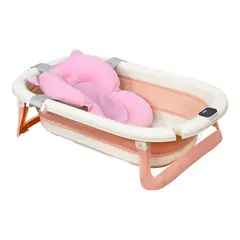 PRIORI - Bañera Plegable Para Bebé Con Termómetro Lee Rosa