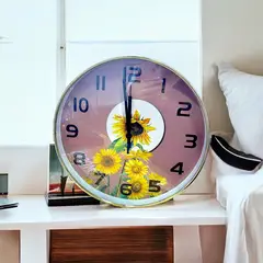 GENERICO - Relojes de pared modelo flores rosado