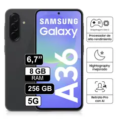 SAMSUNG - Celular Libre Galaxy A36 67 256GB 8GB RAM Negro