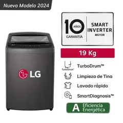 LG - Lavadora WT19BVTB 19 Kg Turbodrum Carga Superior Negro Claro