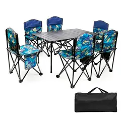 GENERICO - Juegos de 6 Sillas Plegables con Mesa para Exteriores