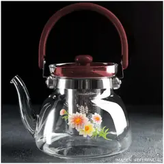INSPIRA - Tetera de Vidrio 1400ML con Tapa Vintage