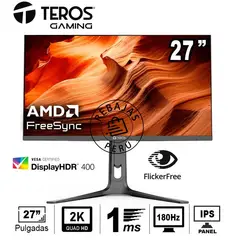 Teros - Monitor Gaming TEROS TE-2753G 27 QHD IPS 180Hz 1ms FreeSync HDR