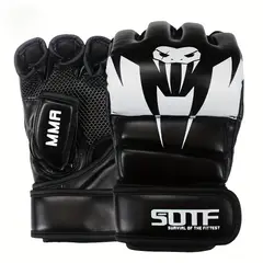 OEM - Guantes SOTF M02 Kick Boxing MMA Profesional Negro
